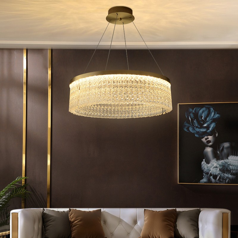 Modern creative copper art glass living room dining room led Chandelier P5422