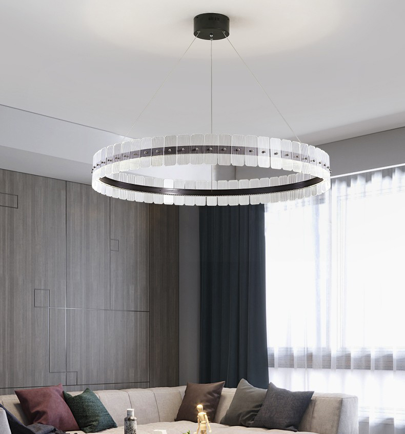 Modern creative simple acrylic aluminum art living room dining room led Chandelier P5568