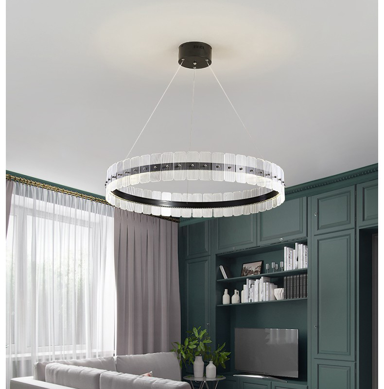 Modern creative simple acrylic aluminum art living room dining room led Chandelier P5568