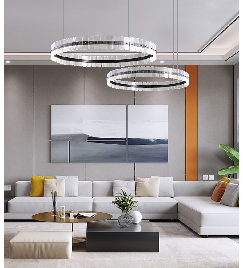 Modern creative simple acrylic aluminum art living room dining room led Chandelier P5568