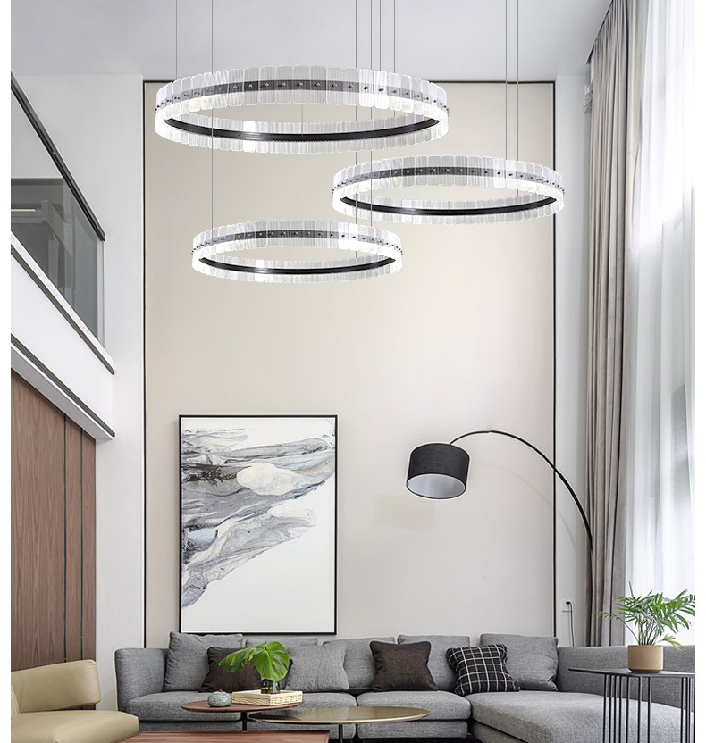 Modern creative simple acrylic aluminum art living room dining room led Chandelier P5568