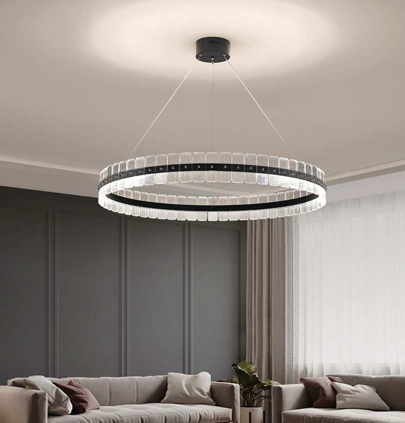 Modern creative simple acrylic aluminum art living room dining room led Chandelier P5568