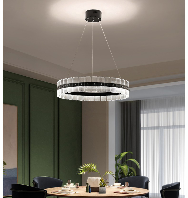 Modern creative simple acrylic aluminum art living room dining room led Chandelier P5568