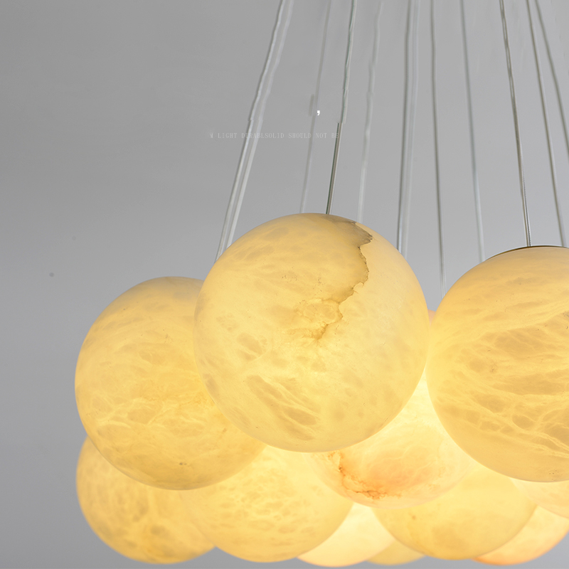 Modern creative marble ball copper living room dining room led Chandelier P5747