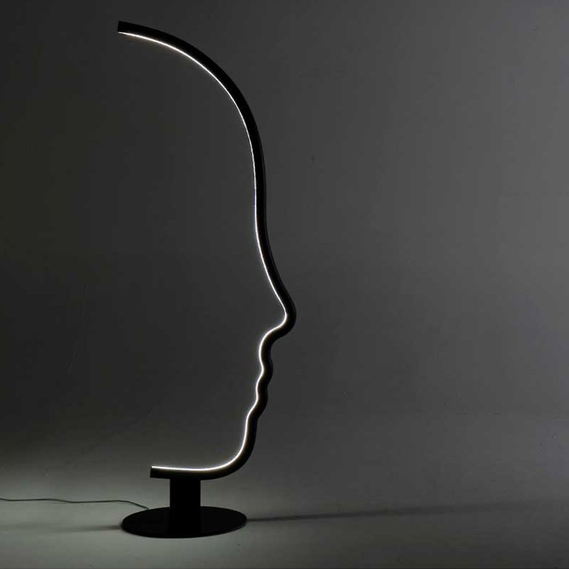 Nordic simple hardware face line Abstract living room art floor lamp FT142