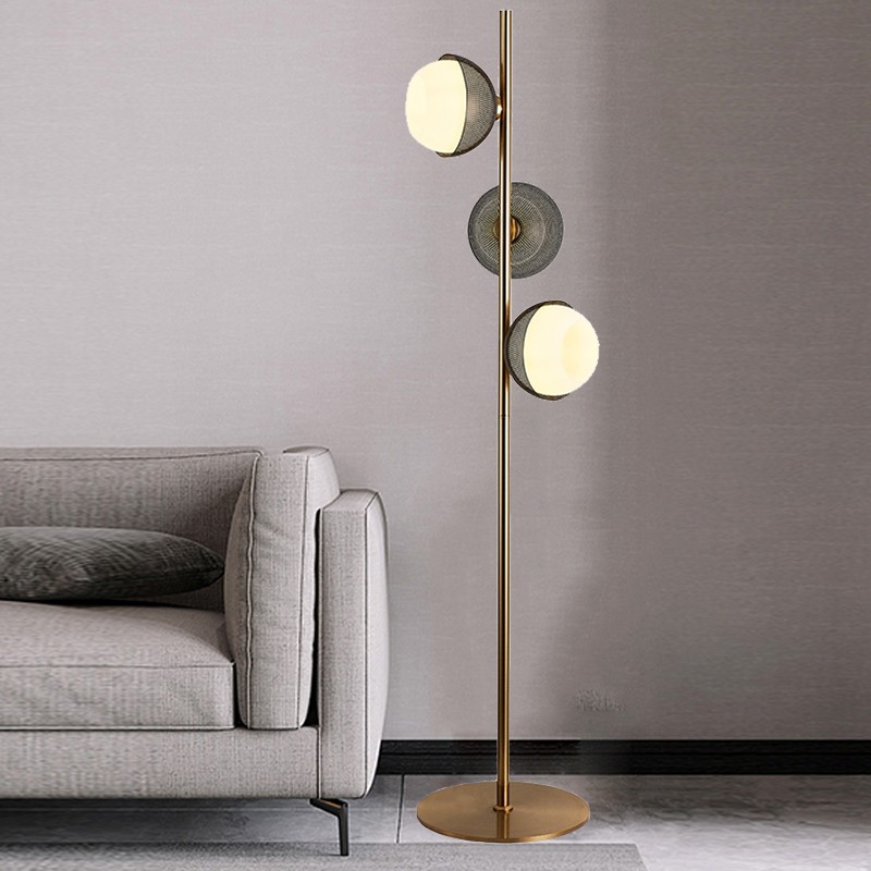 Living room bedroom bedside lamp Nordic postmodern iron glass floor lamp F8607