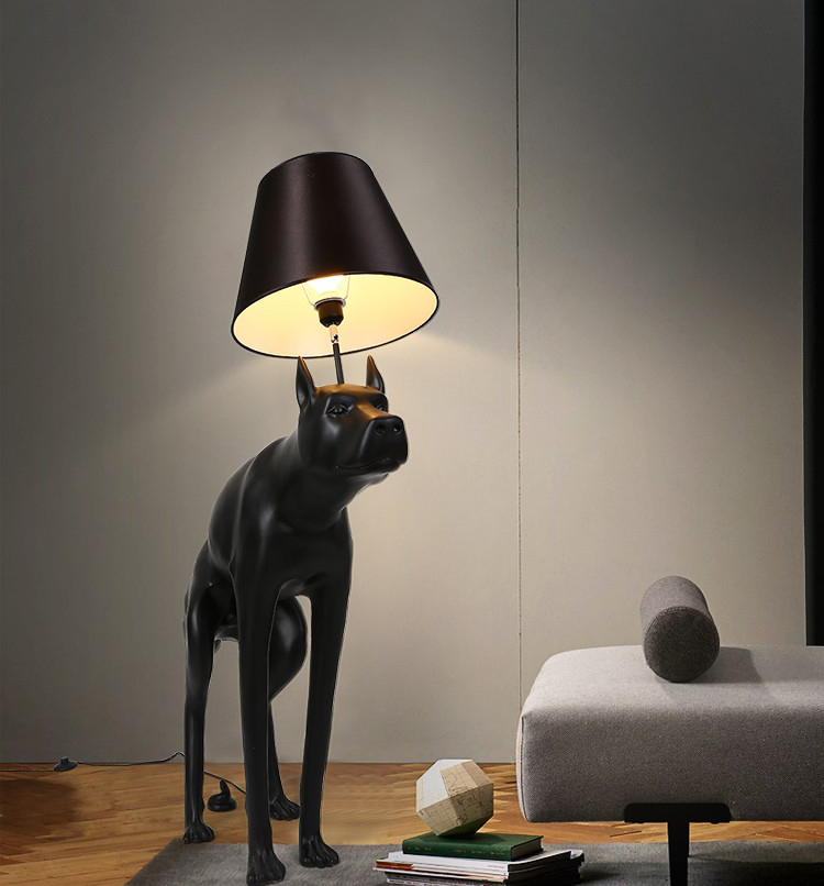 Postmodern art sculpture Abstract living room dog model resin floor lamp F2108