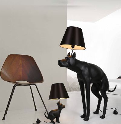 Postmodern art sculpture Abstract living room dog model resin floor lamp F2108