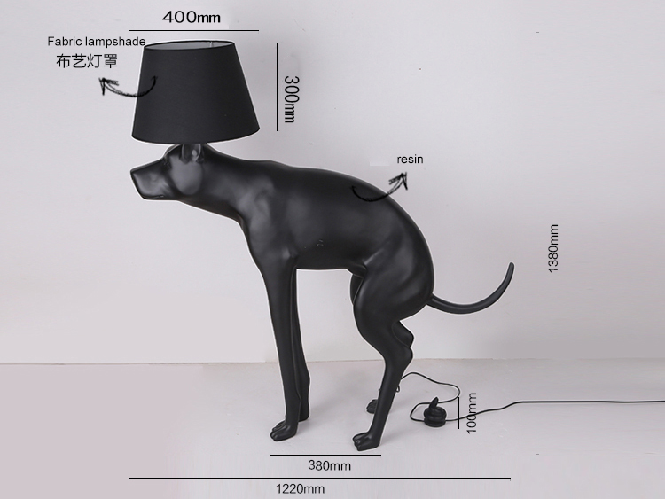 Postmodern art sculpture Abstract living room dog model resin floor lamp F2108