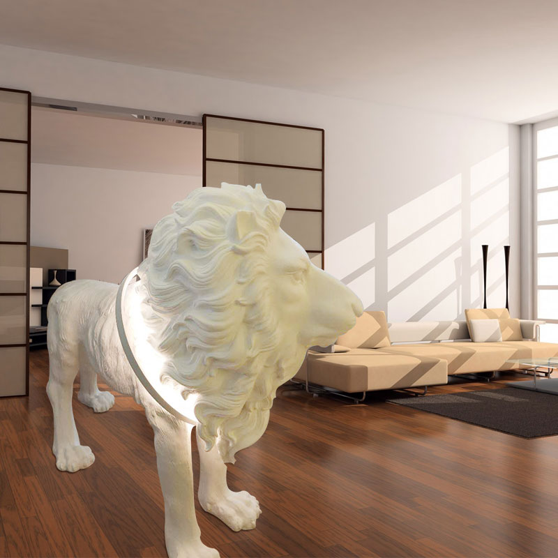 Villa Hotel engineering lamp LED lion sculpture floor lamp F2015