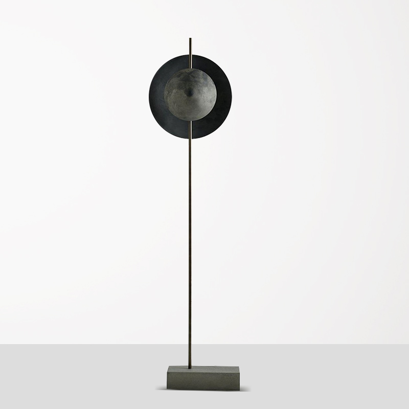 Postmodern art living room bedroom led iron black moon floor lamp F6154