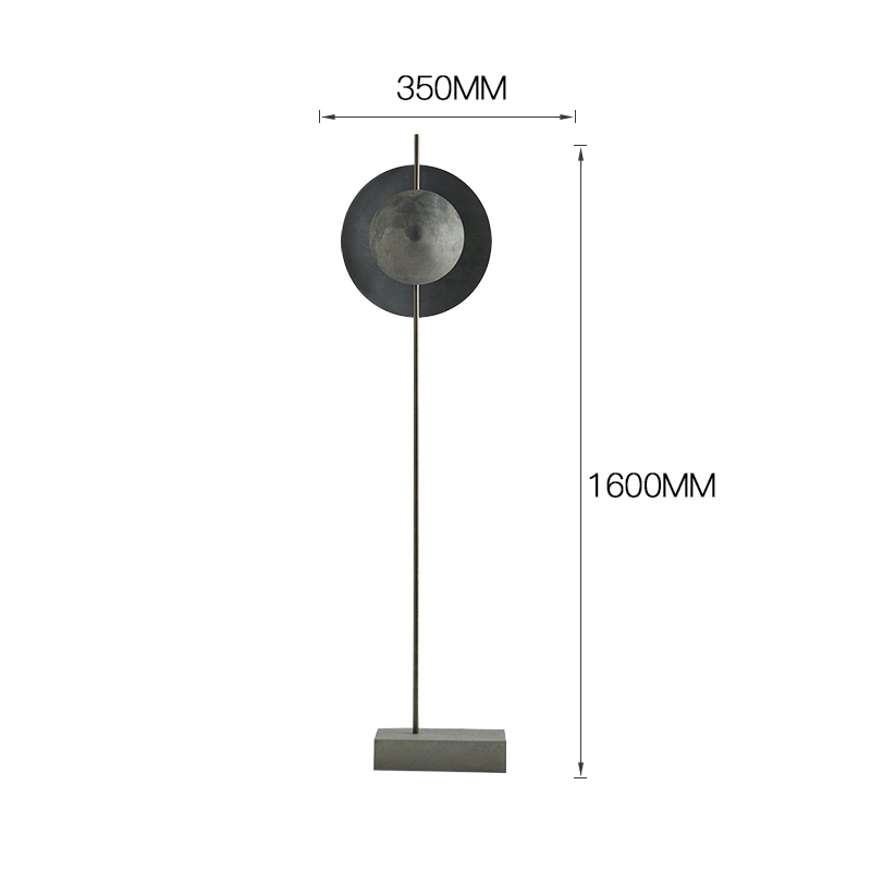 Postmodern art living room bedroom led iron black moon floor lamp F6154