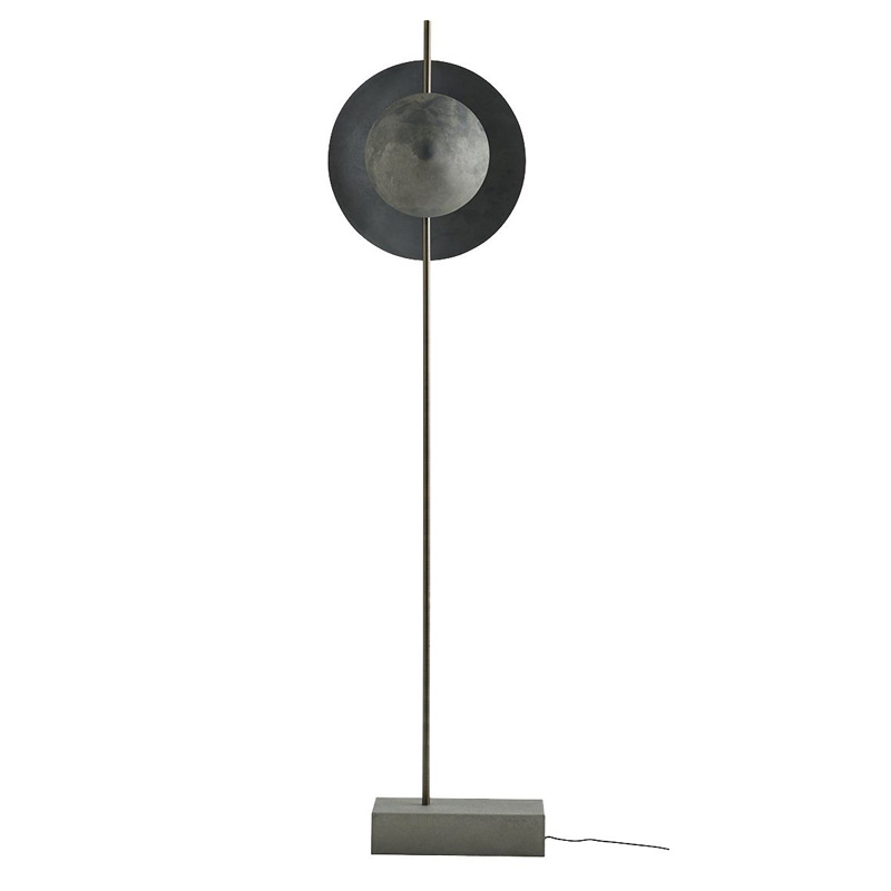 Postmodern art living room bedroom led iron black moon floor lamp F6154