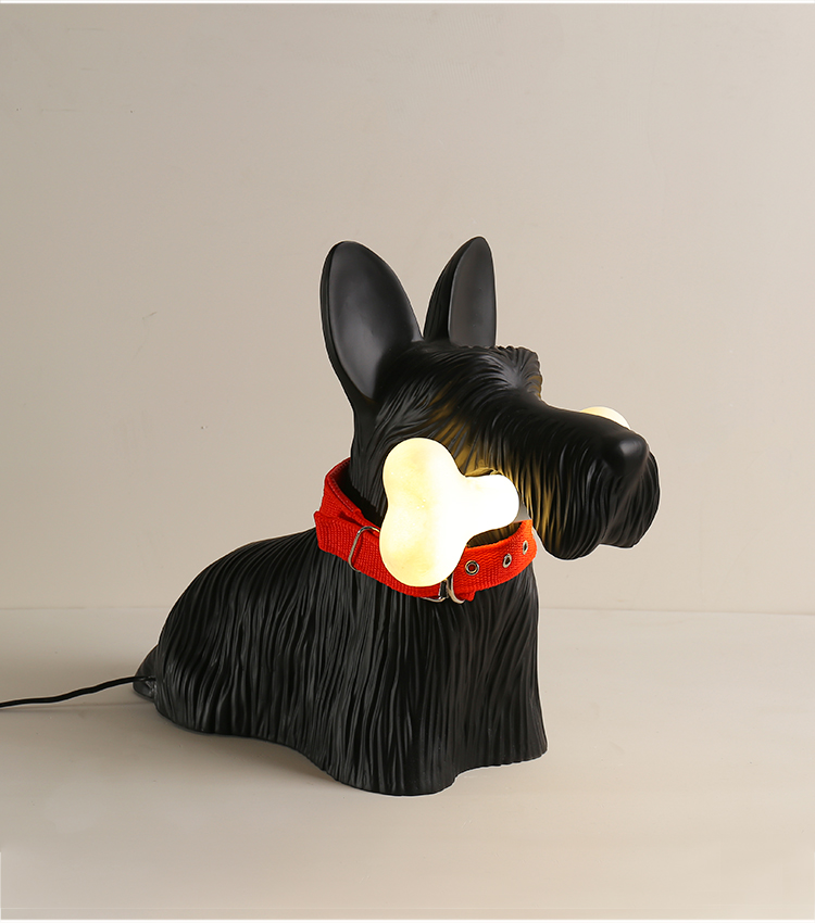 Simple Nordic resin hardware dog table lamp modern art led table lamp T3314