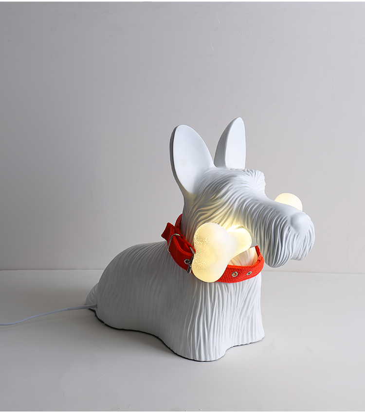 Simple Nordic resin hardware dog table lamp modern art led table lamp T3314