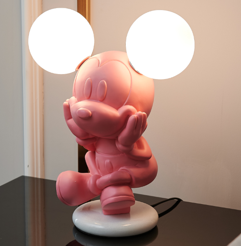 Simple Nordic resin hardware Mickey modern art led table lamp T3305