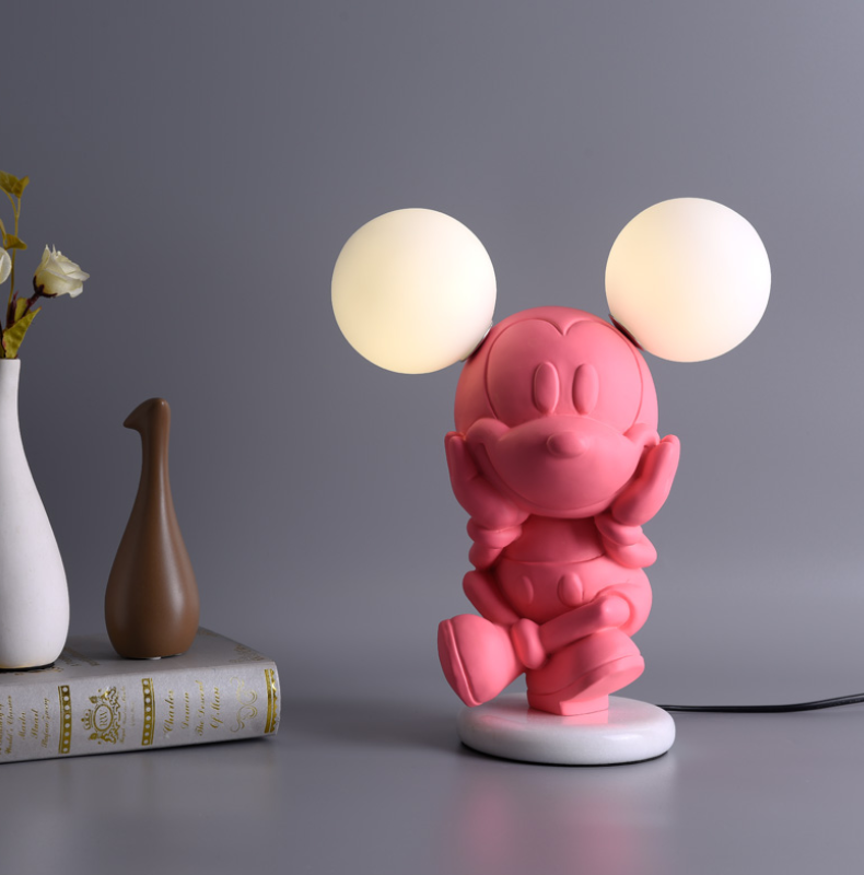 Simple Nordic resin hardware Mickey modern art led table lamp T3305