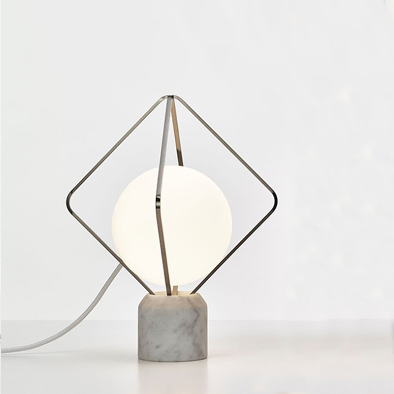 Minimalist Nordic postmodern iron marble glass table lamp T010