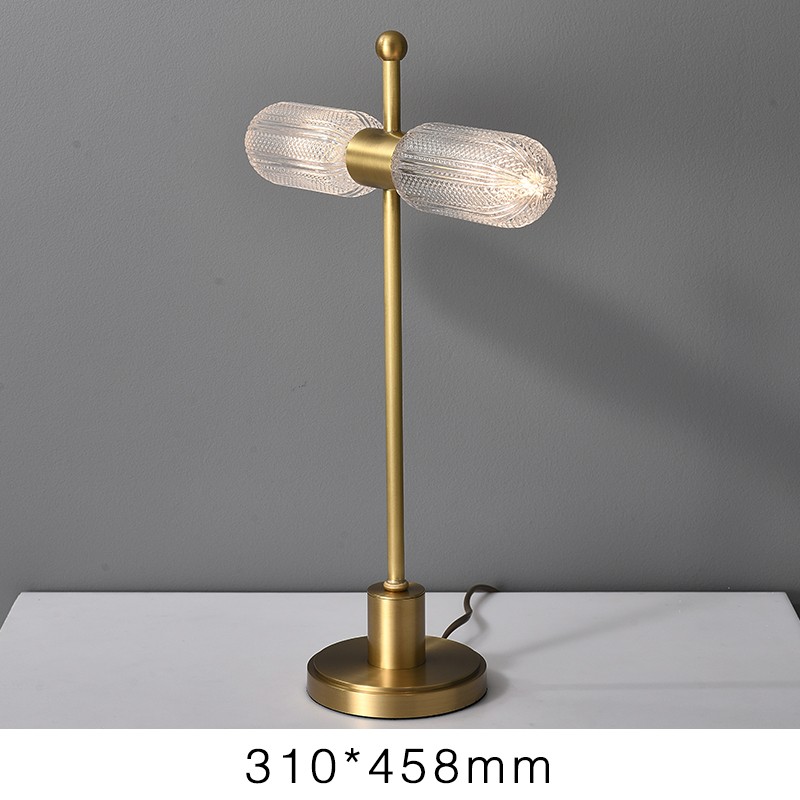 Light luxury simple Nordic postmodern all copper glass led table lamp T3257