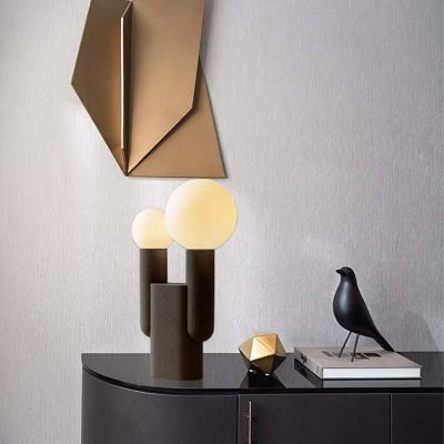 Light luxury simple Nordic post-modern resin glass led table lamp T3259