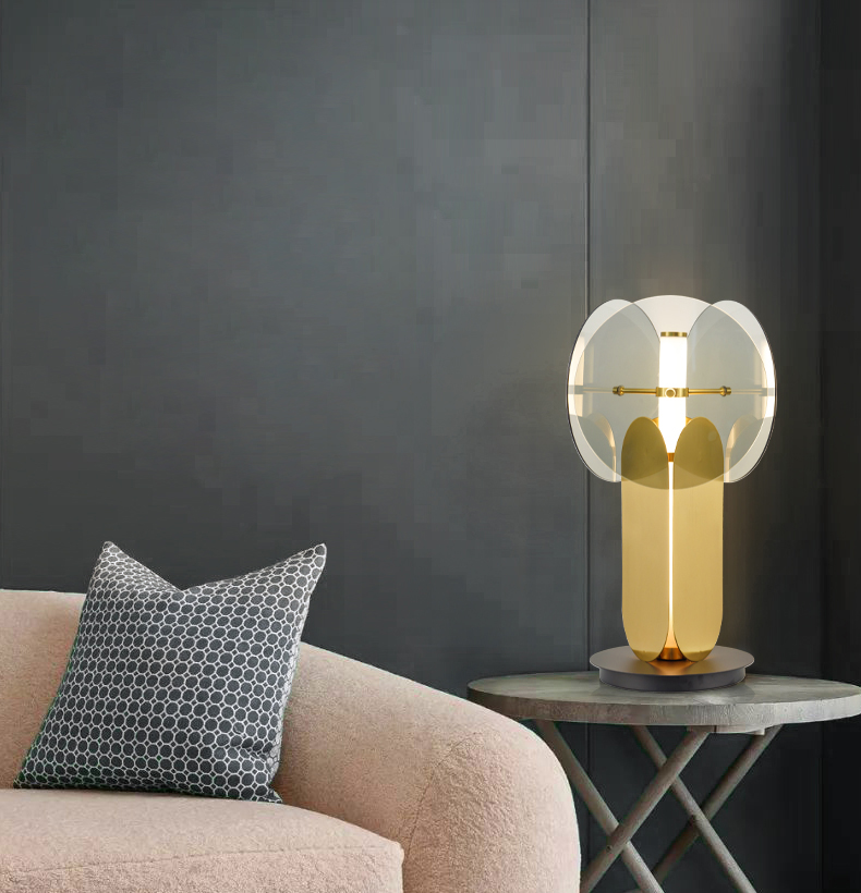 Light luxury simple Nordic postmodern light luxury postmodern metal table lamp LED table lamp T983