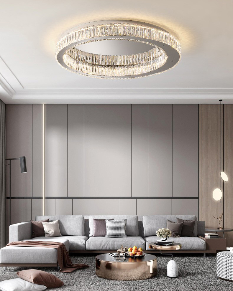 Simple modern living room dining room bedroom art stainless steel crystal led ceiling lamp C5028