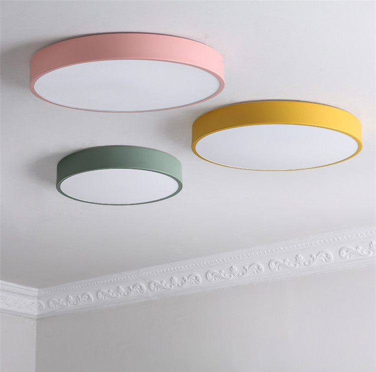 Simple modern living room dining room bedroom art colorful macarone led ceiling lamp C9306