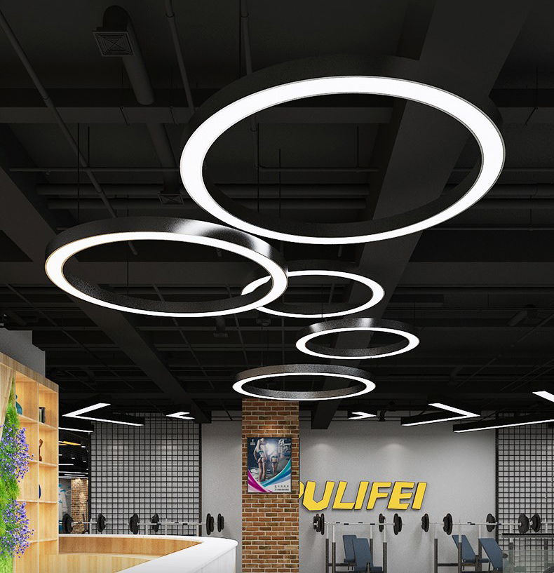 Office chandelier circular ring gym shop lobby shopping mall supermarket project