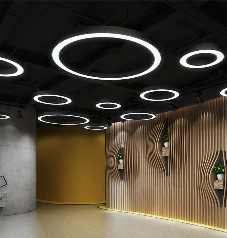 Office chandelier circular ring gym shop lobby shopping mall supermarket project