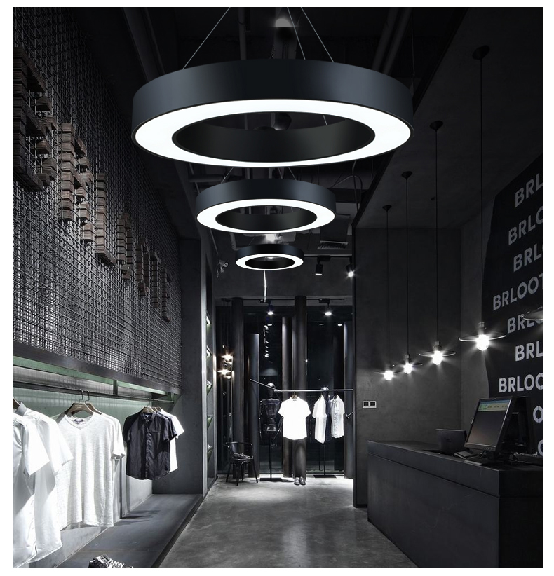 Office chandelier circular ring gym shop lobby shopping mall supermarket project