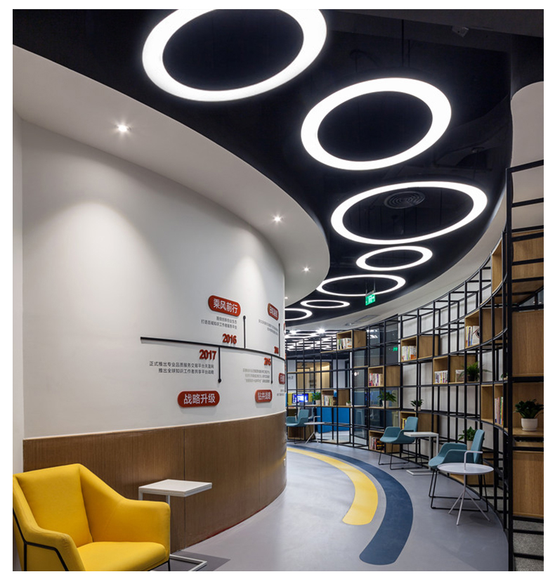 Office chandelier circular ring gym shop lobby shopping mall supermarket project