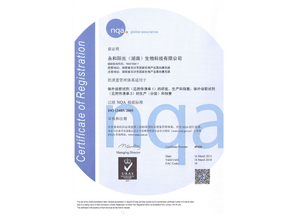 ISO13485中文证书
