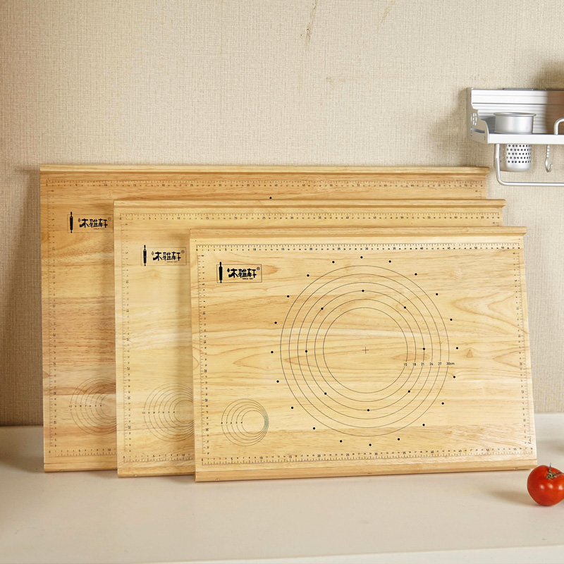 橡胶木擀面板烘焙垫（西式带刻度）