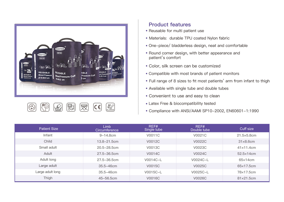 Large Adult One-Piece Blood Pressure Cuff