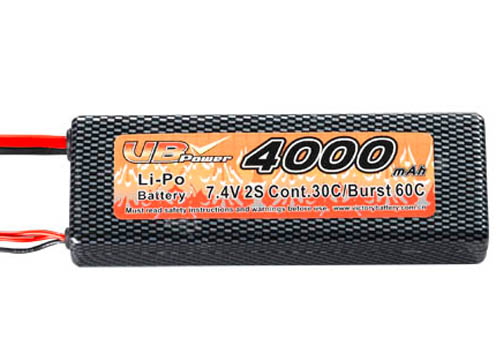 遥控赛车用7.4V 4000mAh 30C 锂聚合物电池