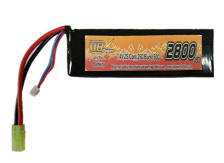 7.4V 2800mAh 鋰聚合物電池，25C 連續(xù)放電電流，用于氣槍