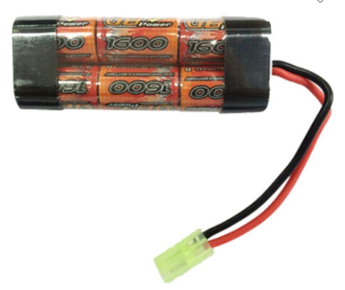 鎳氫電池 7.2V 1600mAh 扁平電池組，帶 Mini Tamiya 連接器，用于 RC 車