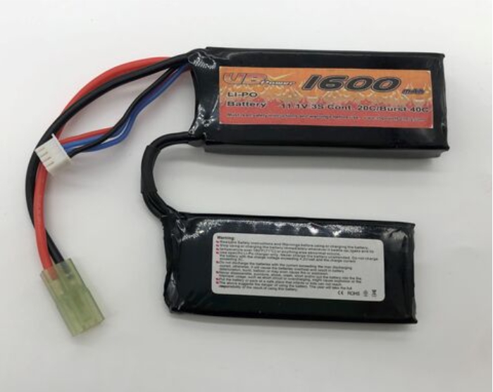 7.4V/1600mAh 氣槍用鋰聚合物電池，數(shù)字夾頭包