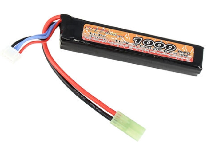 11.1V 1000mAh 棒狀鋰聚合物電池，20C 放電電流，用于氣槍