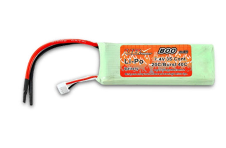 7.4V/800mAh 鋰聚合物電池，20C 電流，用于遙控直升機(jī)和氣槍