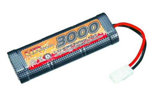 7.2V/3,000mAh 鎳氫電池組，用于 RC 汽車，帶有更大的 Tamiya 連接器