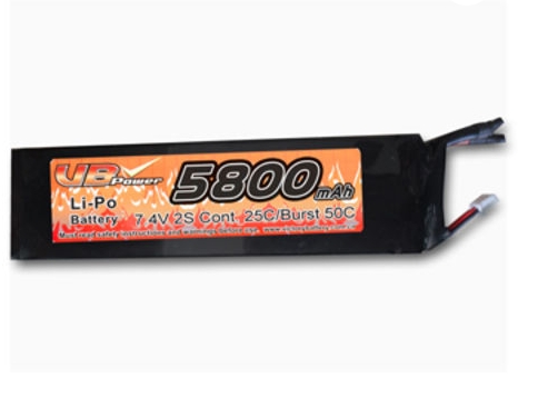 用于 RC 船的 Lipo 电池，典型容量为 5,800mAh