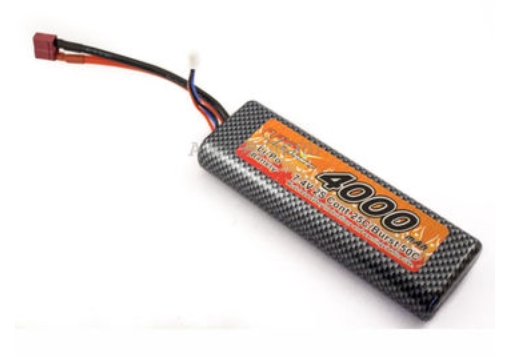 7.4V/4,000mAh 鋰聚合物電池組，25C 連續(xù)放電電流，適用于遙控車