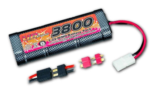 高倍率 7.2V 鎳氫電池組，用于 RC 汽車，帶 Deans 插頭和 3,800mAh 容量