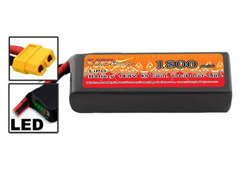 LiPo 1800mAh 4S 14,8V 75C （XT60） - 賽車無人機電池