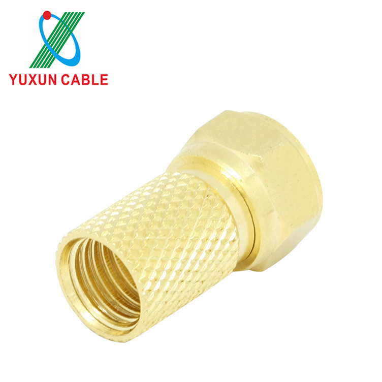 F gold plating connector for RG6 cable