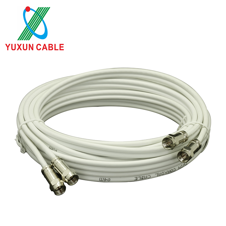 Twin cable with compression F cable