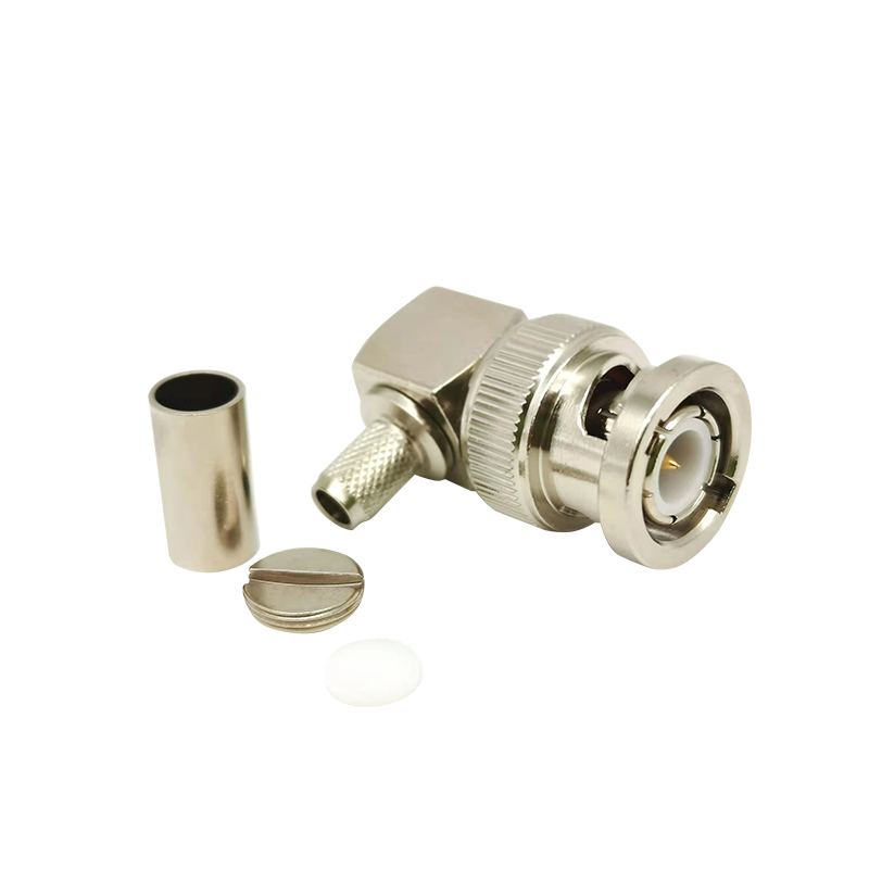 BNC Male Angled Crimp RG58 Cable RF Coaxial Connector