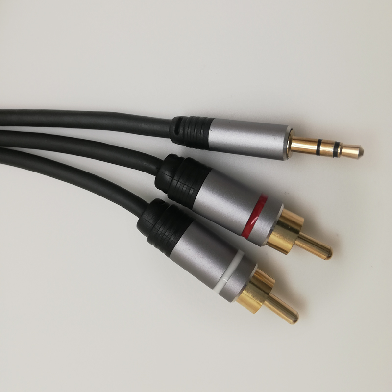 Dual Shielded Gold Plated RCA Audio Cable 2RCA Male to 3.5mm Jack to 2 RCA AUX Cable