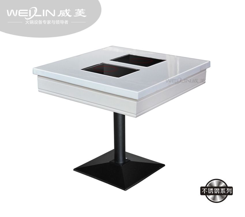 不锈钢电磁炉餐桌-F-铸铁脚-2T